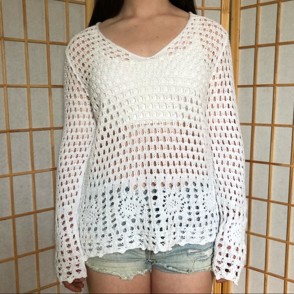 Crochet Cotton Sweater - Picture 3 of 5